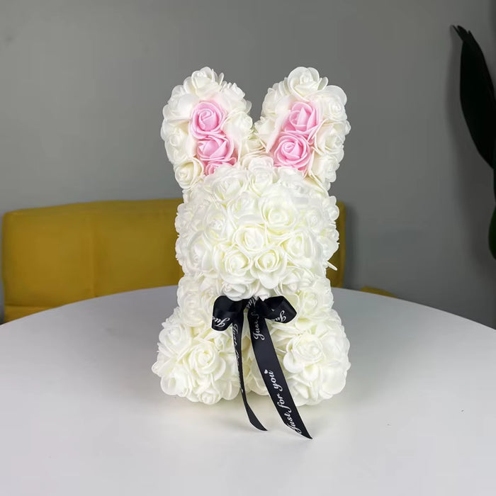 Love Bunny 25Cm Rose Rabbit Artificial Flowers Cuddles Gift