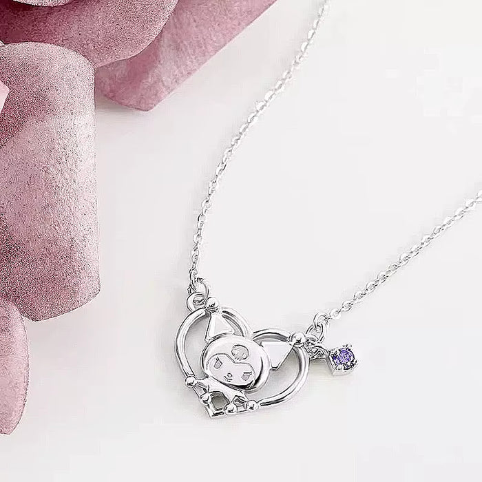 Sanrio Kuromi Silver Necklace Luxury Anime Figure Pendant