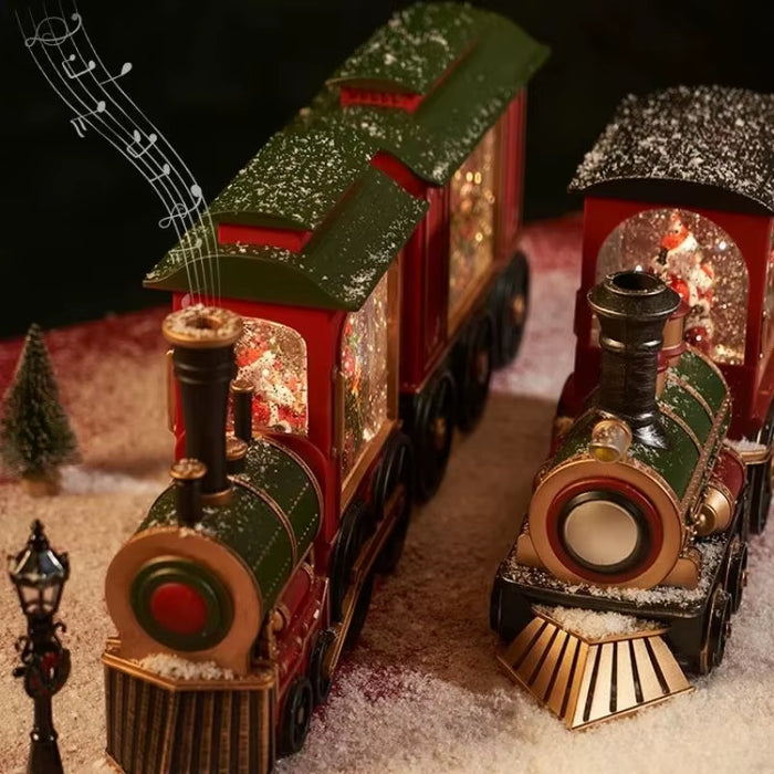 Magical Christmas Eve Music Box Charming Water-Filled Train Ornament