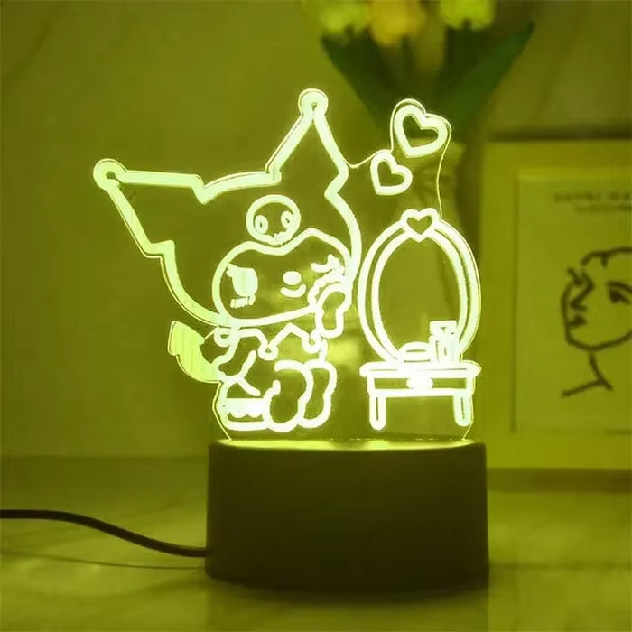 Sanrio 3D LED Night Light Kawaii Cinnamoroll & Kuromi Cartoon Lamp