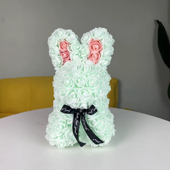 Love Bunny 25Cm Rose Rabbit Artificial Flowers Cuddles Gift