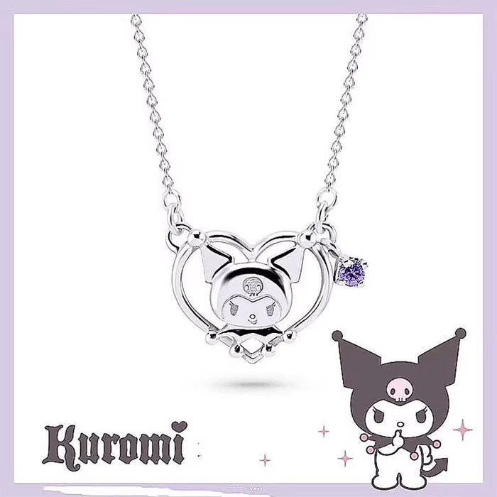 Sanrio Kuromi Silver Necklace Luxury Anime Figure Pendant