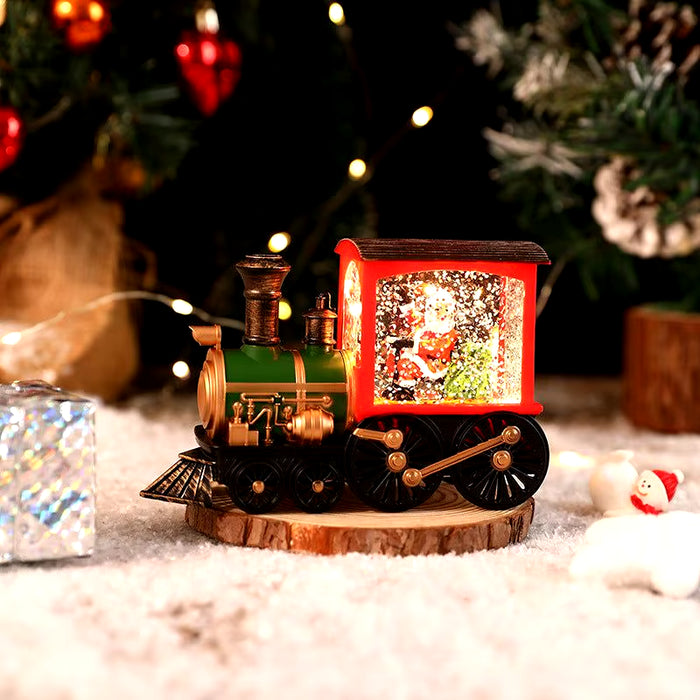 Magical Christmas Eve Music Box Charming Water-Filled Train Ornament