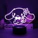 Sanrio 3D LED Night Light Kawaii Cinnamoroll & Kuromi Cartoon Lamp