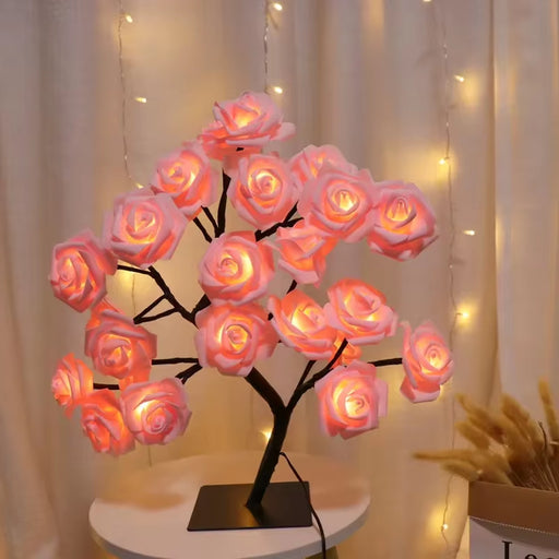 Romantic LED Rose Flower Lamp - USB Table Light for Home Decor, Wedding, Christmas