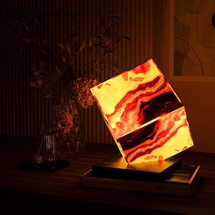 Luxury Onyx Marble Lamp Unique Decorative Night Light