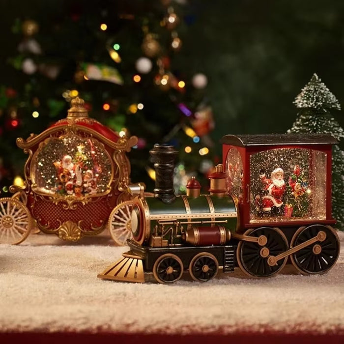 Magical Christmas Eve Music Box Charming Water-Filled Train Ornament