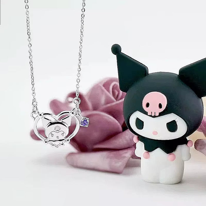 Sanrio Kuromi Silver Necklace Luxury Anime Figure Pendant