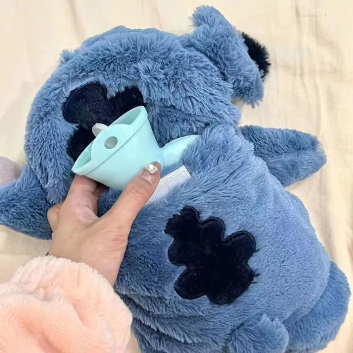 Stitch's Cozy Companion: Blue Plush Hot Water Bottle