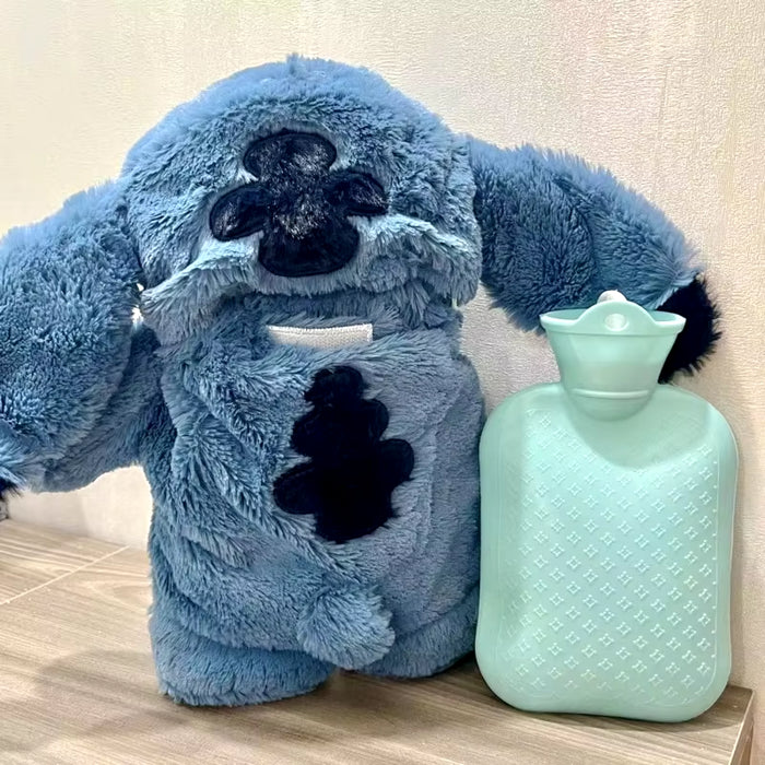 Stitch's Cozy Companion: Blue Plush Hot Water Bottle