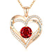 Love's Flame: Red Zircon Pendant Necklace with Rose Gift Box