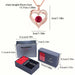 Luxury Red Zircon Heart Necklace with 6 Roses Gift Box