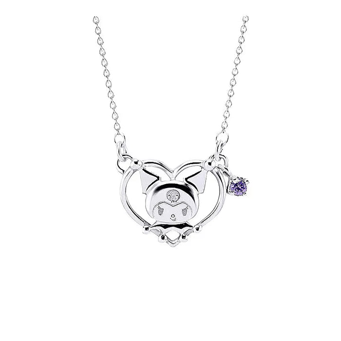 Sanrio Kuromi Silver Necklace Luxury Anime Figure Pendant