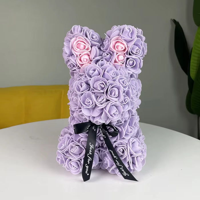 Love Bunny 25Cm Rose Rabbit Artificial Flowers Cuddles Gift