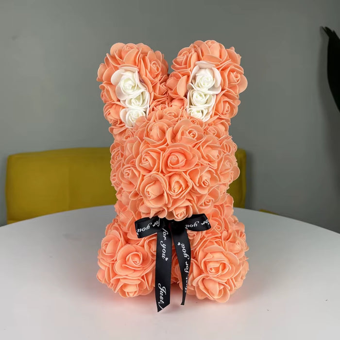 Love Bunny 25Cm Rose Rabbit Artificial Flowers Cuddles Gift