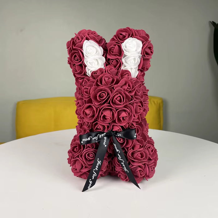 Love Bunny 25Cm Rose Rabbit Artificial Flowers Cuddles Gift