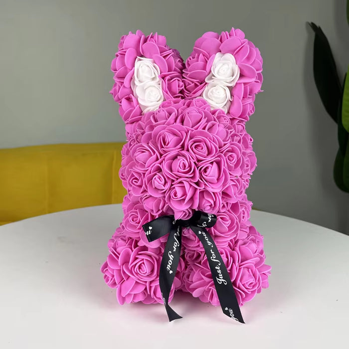 Love Bunny 25Cm Rose Rabbit Artificial Flowers Cuddles Gift