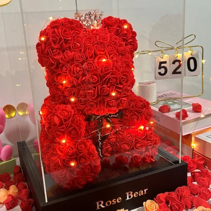 Eternal Love Teddy Artificial Flower Rose Bear