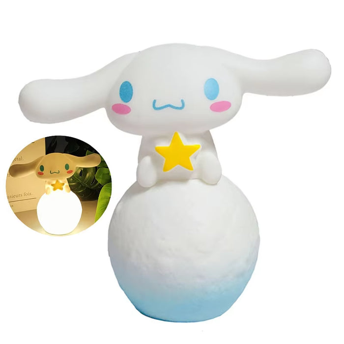 Kawaii 3D LED Night Light Sanrio Cinnamoroll & Hello Kitty Moon Lamp