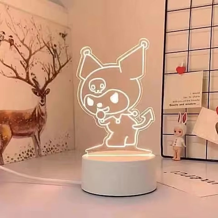 Sanrio 3D LED Night Light Kawaii Cinnamoroll & Kuromi Cartoon Lamp