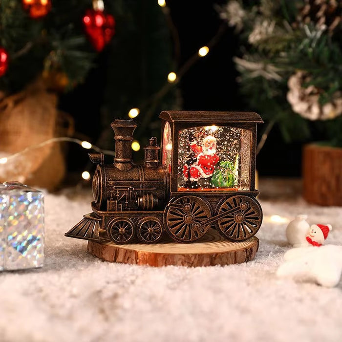 Magical Christmas Eve Music Box Charming Water-Filled Train Ornament