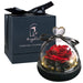 Timeless Romance LED Light Eternal Flowers in Heart Glass Dome